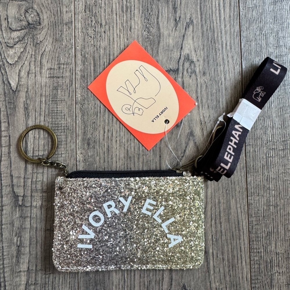 Ivory Ella Glitter Ombré Card Holder Lanyard NWT